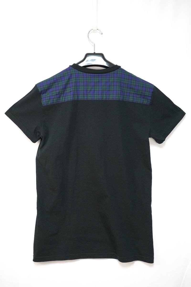 DIOR HOMME ディオール オム ヨーク切り替え タータン チェック Tシャツ ブラック XSサイズ 533J603Z0326