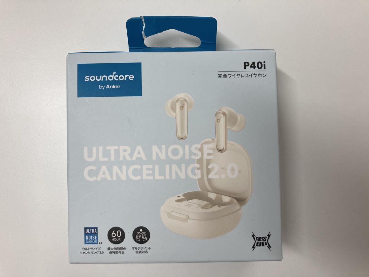 2802) 即決 未開封保管品 Anker アンカー Soundcore P40i ホワイト ワイヤレスイヤホン ウルトラノイズキャンセリング2.0 現状品