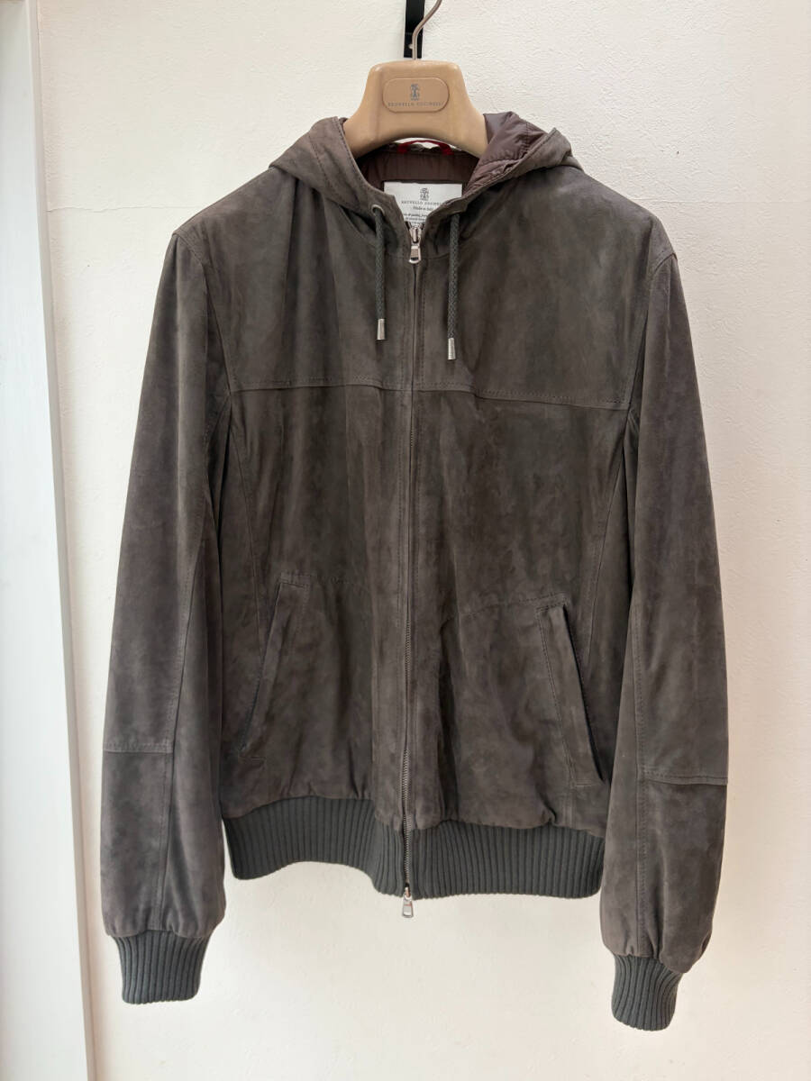 超稀少 ブルネロクチネリ BRUNELLO CUCINELLI カシミア スエード レザーパーカー 定価160万円 サイズM 極美品