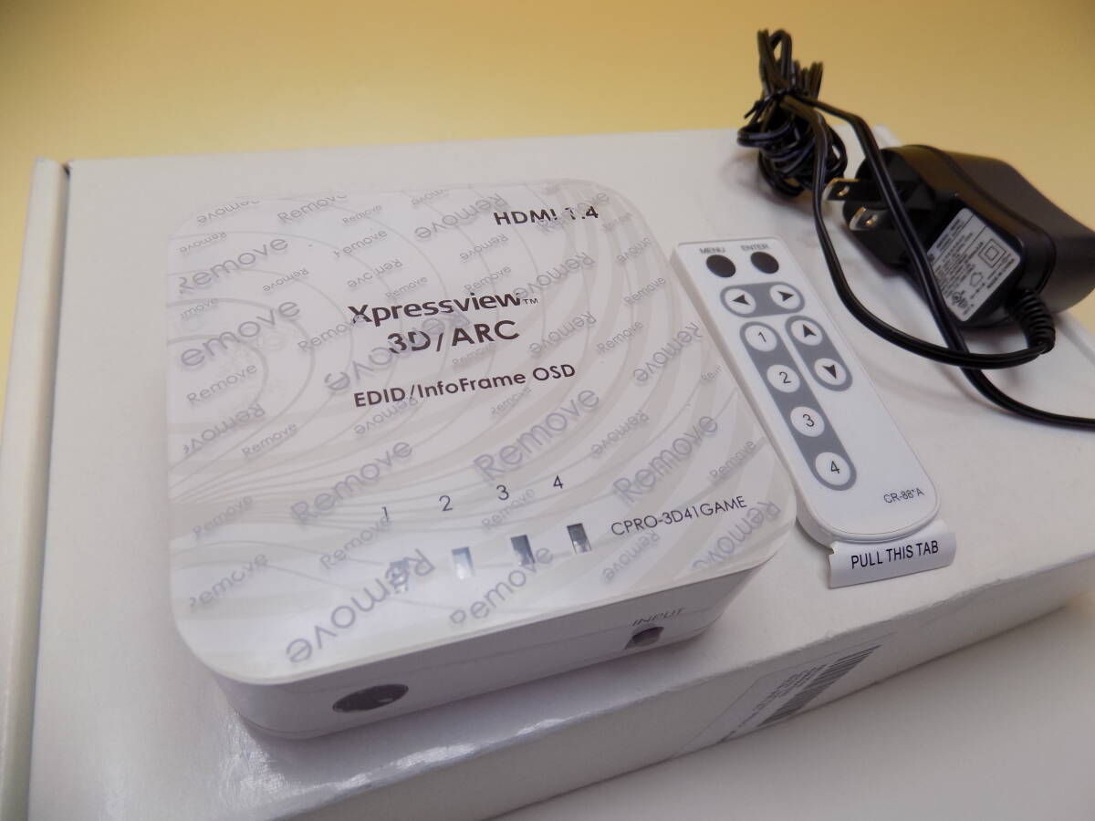 ☆CPRO_３D41GAME EV1395　Xpressview 3D/ARC　３D対応/4入力/1出力/　ＨＤＭＩ切替器☆　通電のみ確認済み　送料込み　