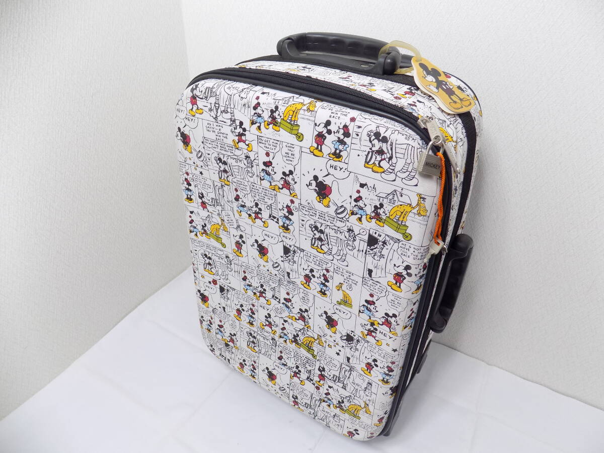 【わけあり品】☆ART WELD　Disny　ミッキーマウス　キャリーケース　巾370～400/高さ520～610/奥行250　Mサイズ　側板の劣化あり☆ 送料込