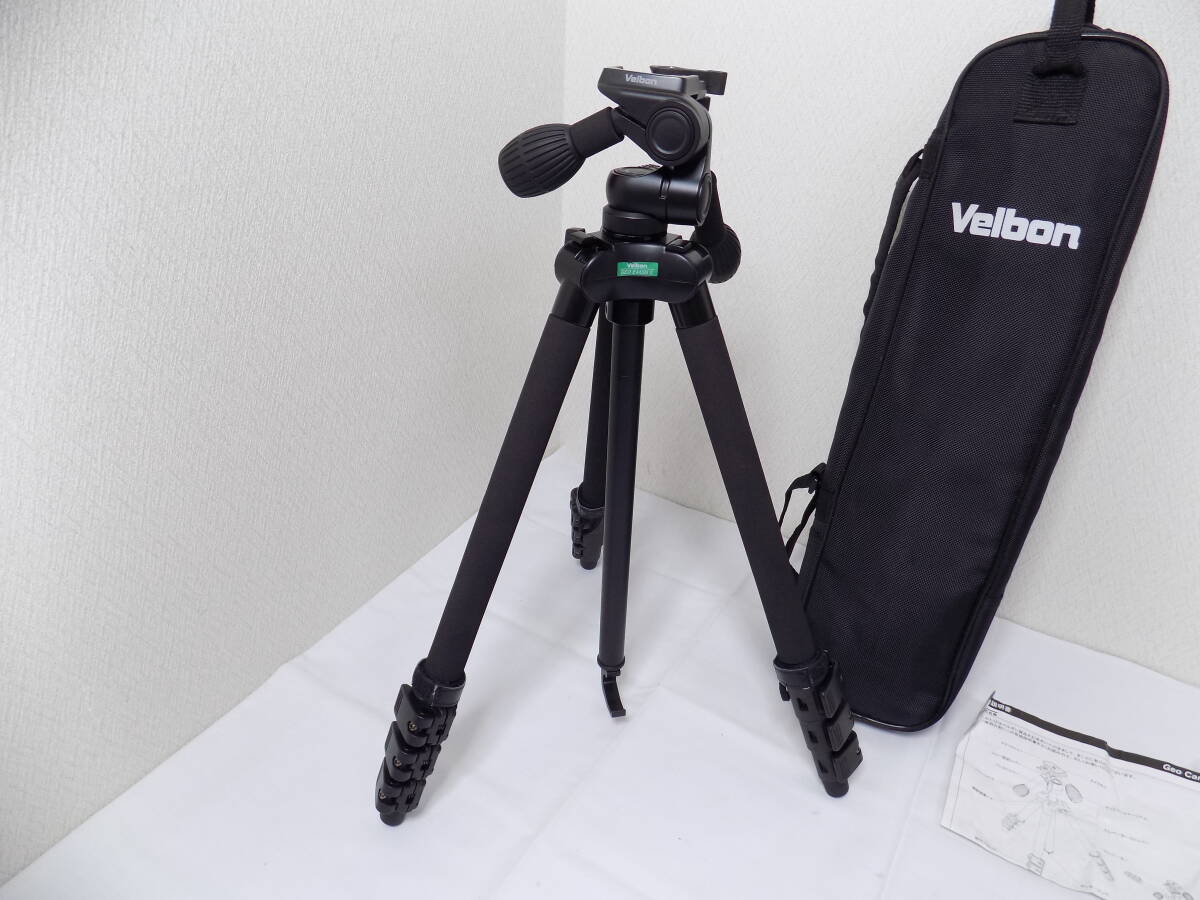 ☆Velbon/ベルボン　ジオ・カルマーニュ/E445MⅡ　カメラ用三脚　最低高230mm 全高1650mm（EV含まず）クイックシュー＆ネジ欠品☆ 送料込　