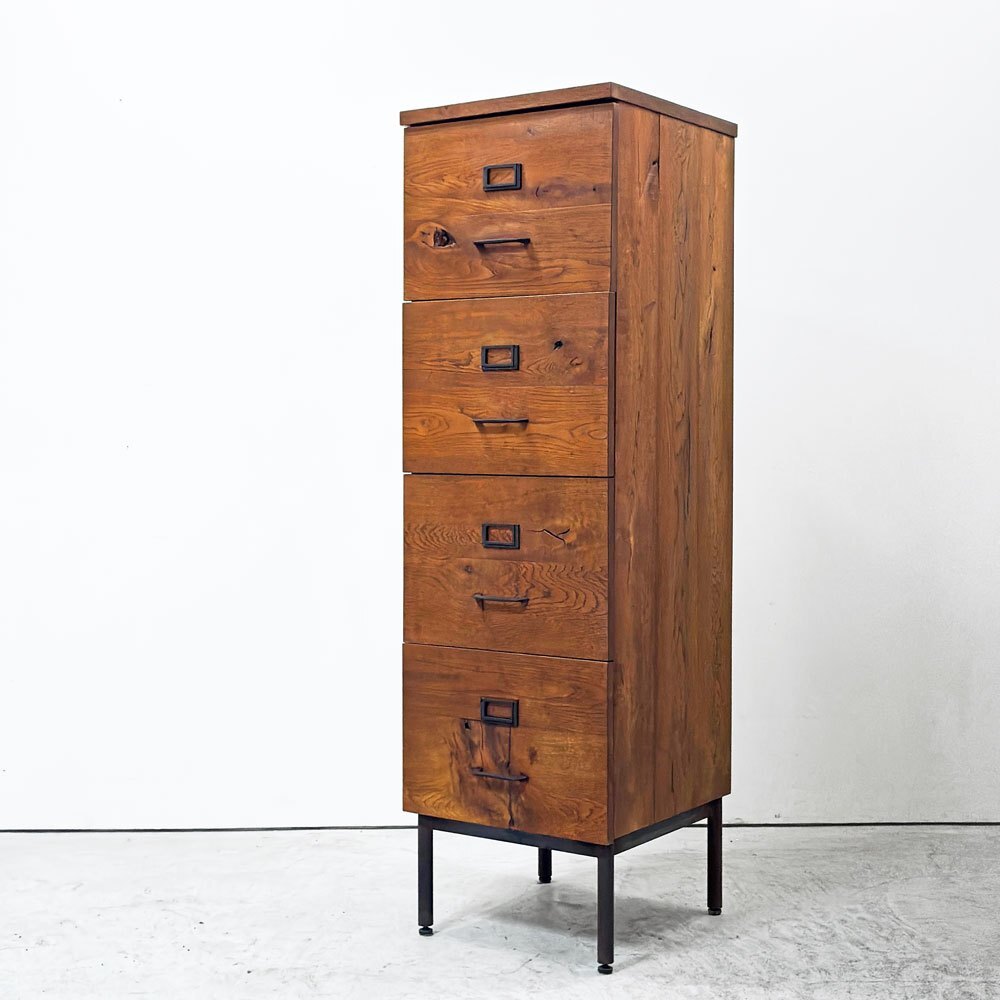 ● トラックファニチャー TRUCK FURNITURE ライブラリー ハイ チェスト LIBRARY HIGH CHEST ナラ無垢材 インダストリアルデザイン