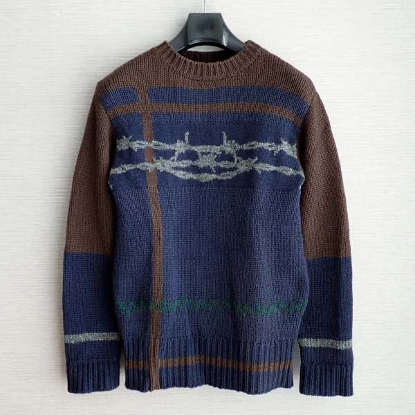 UNDER COVER セーター ワイヤー期 96AW フリーサイズ 有刺鉄線 ネイビー アンダーカバー WIRE期 質屋 神戸つじの 260109