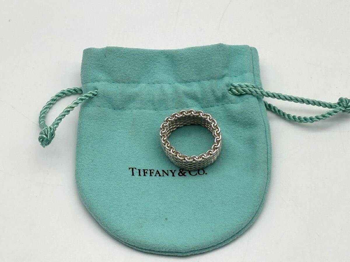 TIFFANY ＆ Co. 925 ティファニー サマセット メッシュ リング 約17号 中古品