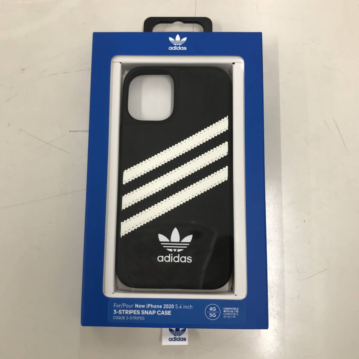 adidas アディダス iPhone12 mini ケース カバー 5.4インチ 三つ葉 トレフォイル ロゴ アイフォン12 ミニ 黒 ブラック オリジナルス