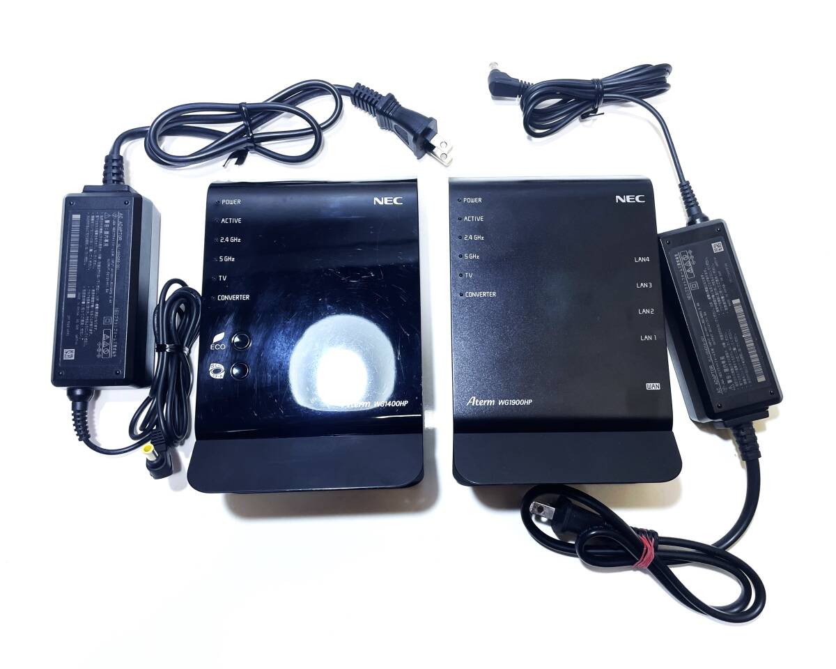 即決 NEC WG1900HP WG1400HP WiFiルーター 2台セット 動作確認済み