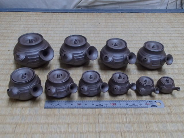 !〇ミニ 急須 大～小 セット 丸栄 竹尾陶器 計１０点 茶道具 置物 飾り物 小型 豆急須 　未使用品
