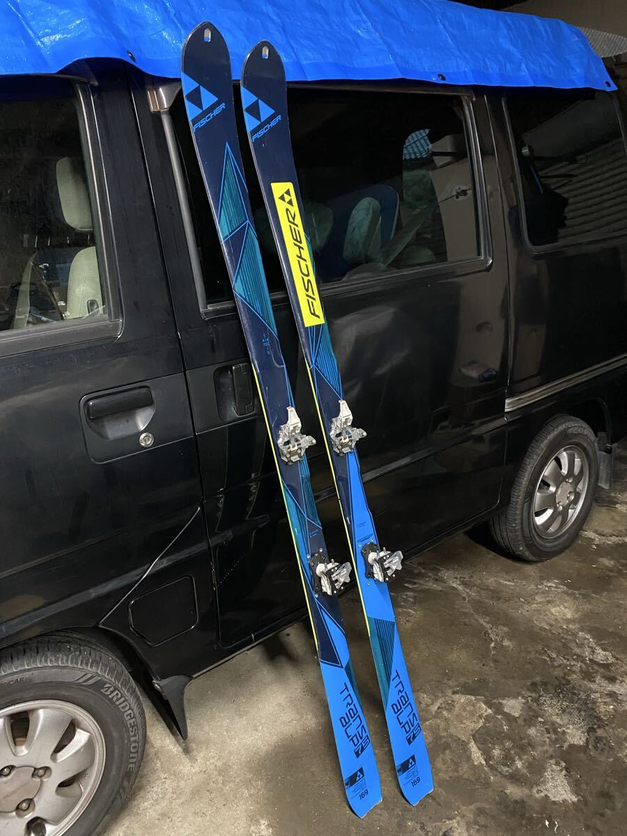 中古良品フィッシャー トランザルプ75 169cm TLTラディカル(267mmセンター設定) POMOCA糊塗り替え済みスキン付 バックカントリー 山スキー