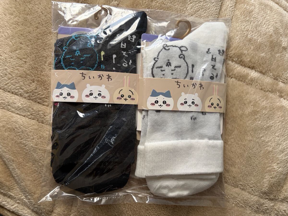 ★未着用★ ちいかわ　 薄手クルーソックス　(ダンス) 2足セット　22〜24cm 岡本　靴下