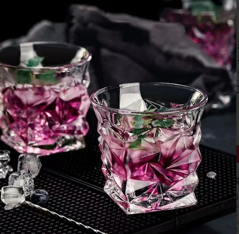 300ml ウイスキーグラス 2個セット ロックグラス オシャレ ガラスグラス グラス ウイスキー クリスタルグラス 新品