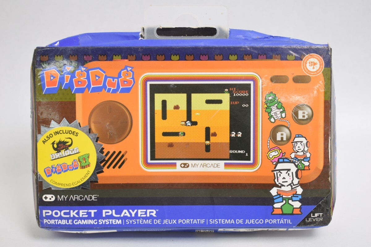 未開封 ポケットプレイヤー POCKET PLAYER ディグダグ DigDug DGUNL-3243J 3タイトル収録 当時物 MY ARCADE ゲーム レトロ RT-501M/012