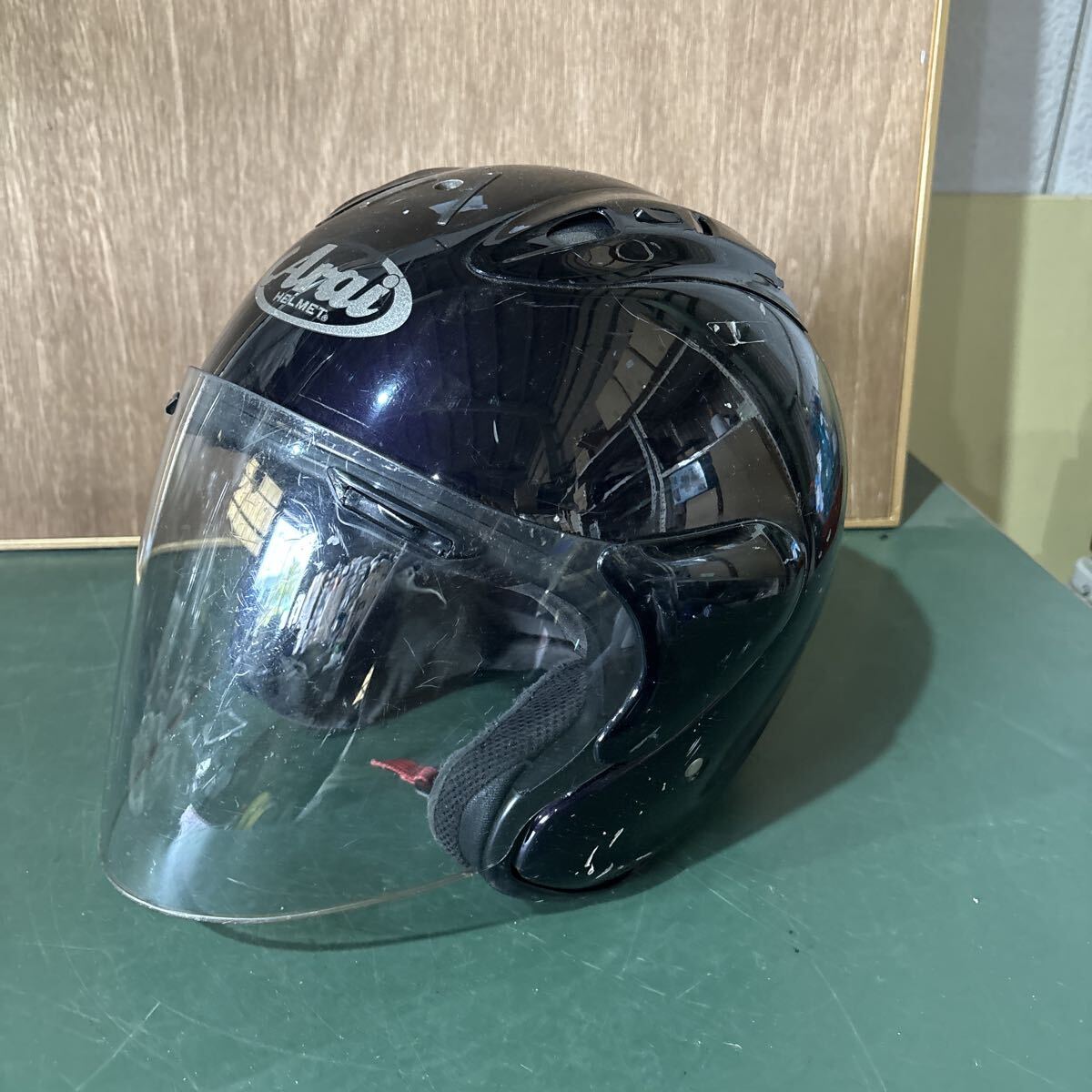 【ジャンク】Arai SZ-Ram4 アライ ジェットヘルメット 部品取り・補修用　59-60センチ