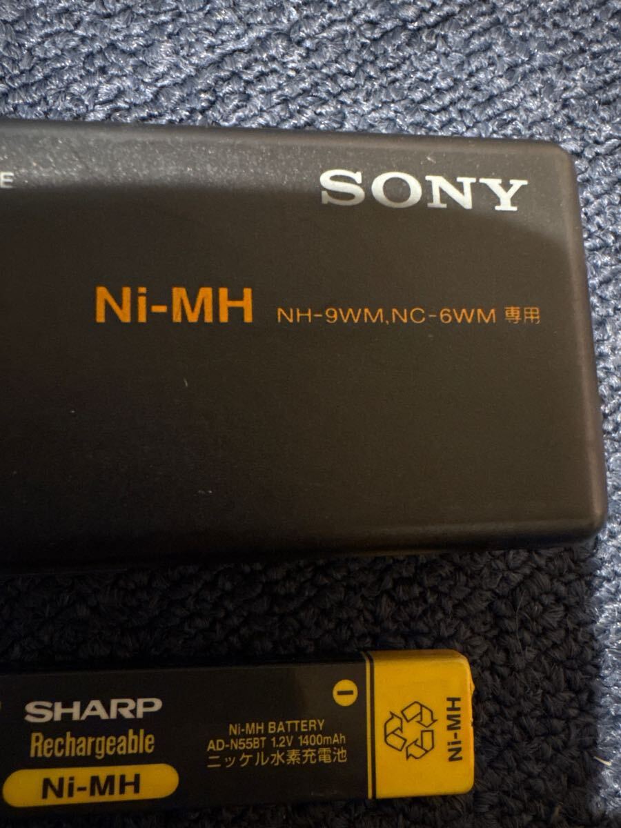 SONY BC-9WM ガム電池用充電器 ＆ SHARP AD-N55BT ガム型充電池　動作確認済み