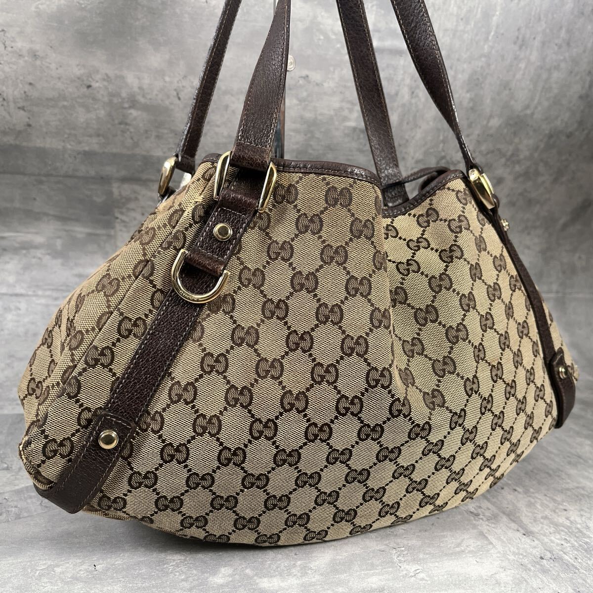 【良品】 GUCCI グッチ アビー トートバッグ GGキャンバス レザー GG柄 肩掛け ショルダーバッグ A4