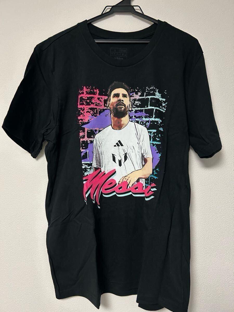 アルゼンチン代表 ユニフォーム メッシ Tシャツ 新品 アディダス 黒 Lサイズ