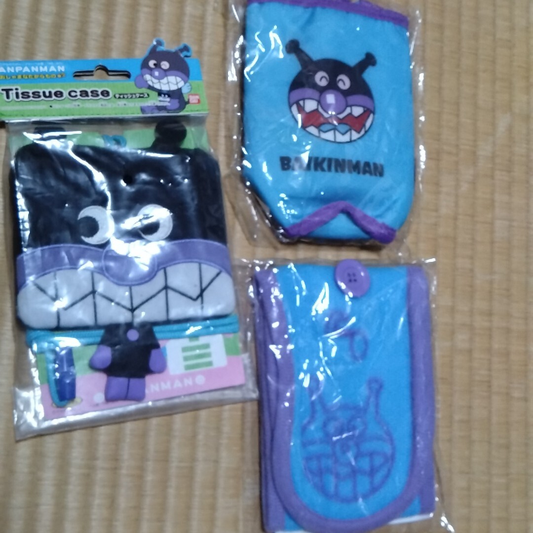 バイキンマン　ティッシュケース&ペットホルダー&フリースマフラー