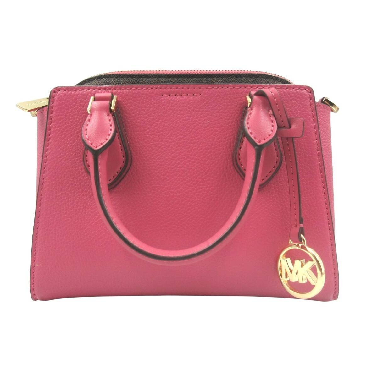 ★◇ MICHAEL KORS マイケルコース 2way ショルダーバッグ ハンドバッグ 35F0GDIC1L ピンク シグネチャー 2in1バッグ MK柄 中古品