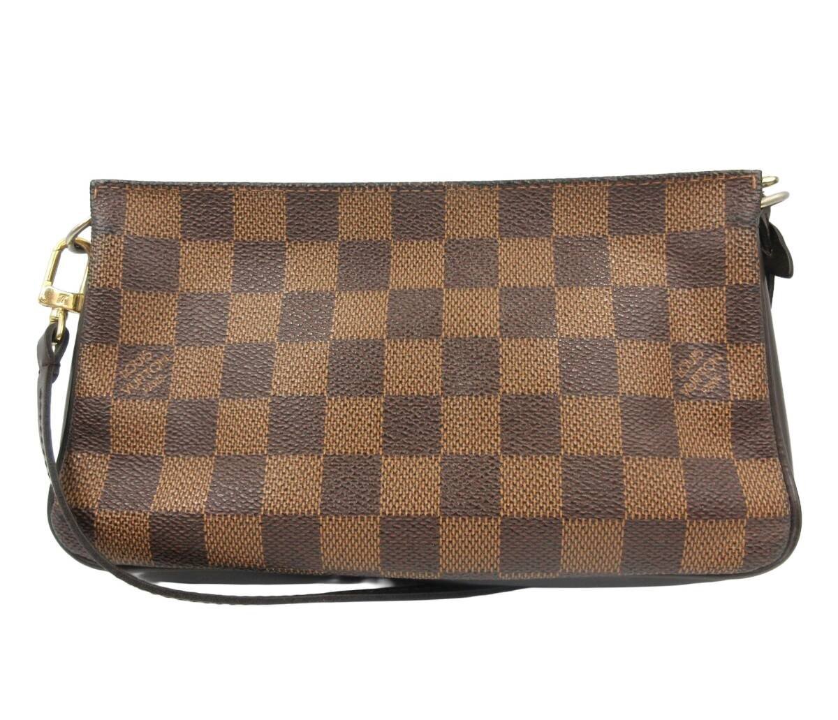 ★◇ LOUIS VUITTON ルイヴィトン ダミエ ナヴォナ アクセサリーポーチ ハンドバッグ ポシェット N51983 中古品