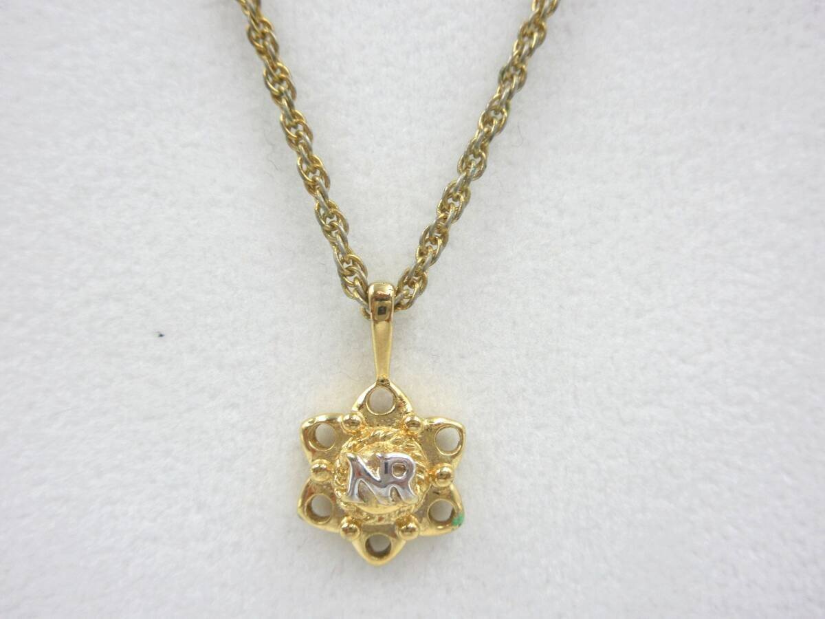 ★◎NINA RICCI ニナリッチ NRロゴ ネックレス ゴールドカラー ペンダント 中古 長期個人保管品 現状品