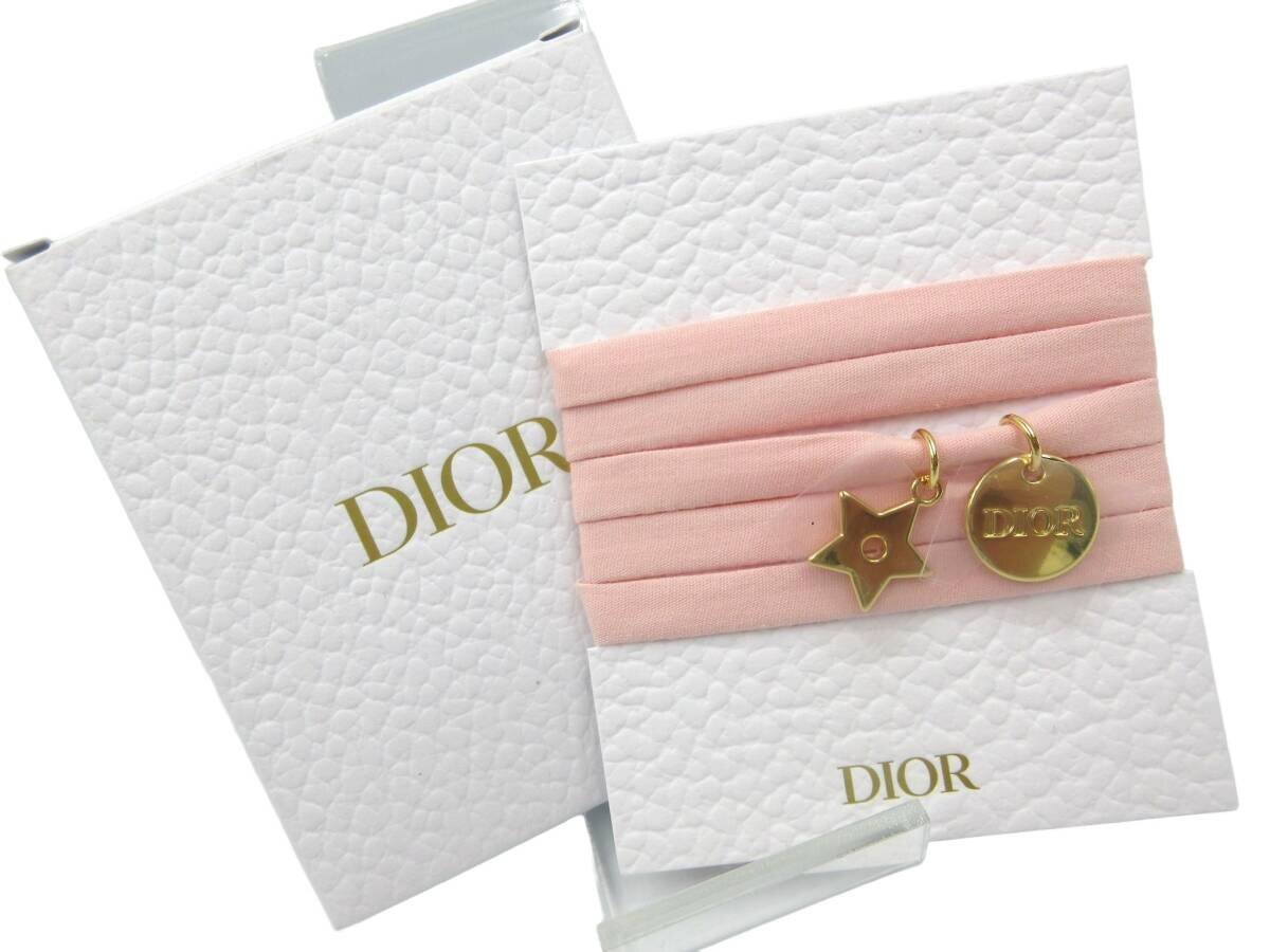 ★◇ DIOR ディオール チョーカー ピンク×ゴールド色 ロゴプレート 星 ネックレス ブレスレット 未使用品 箱付き