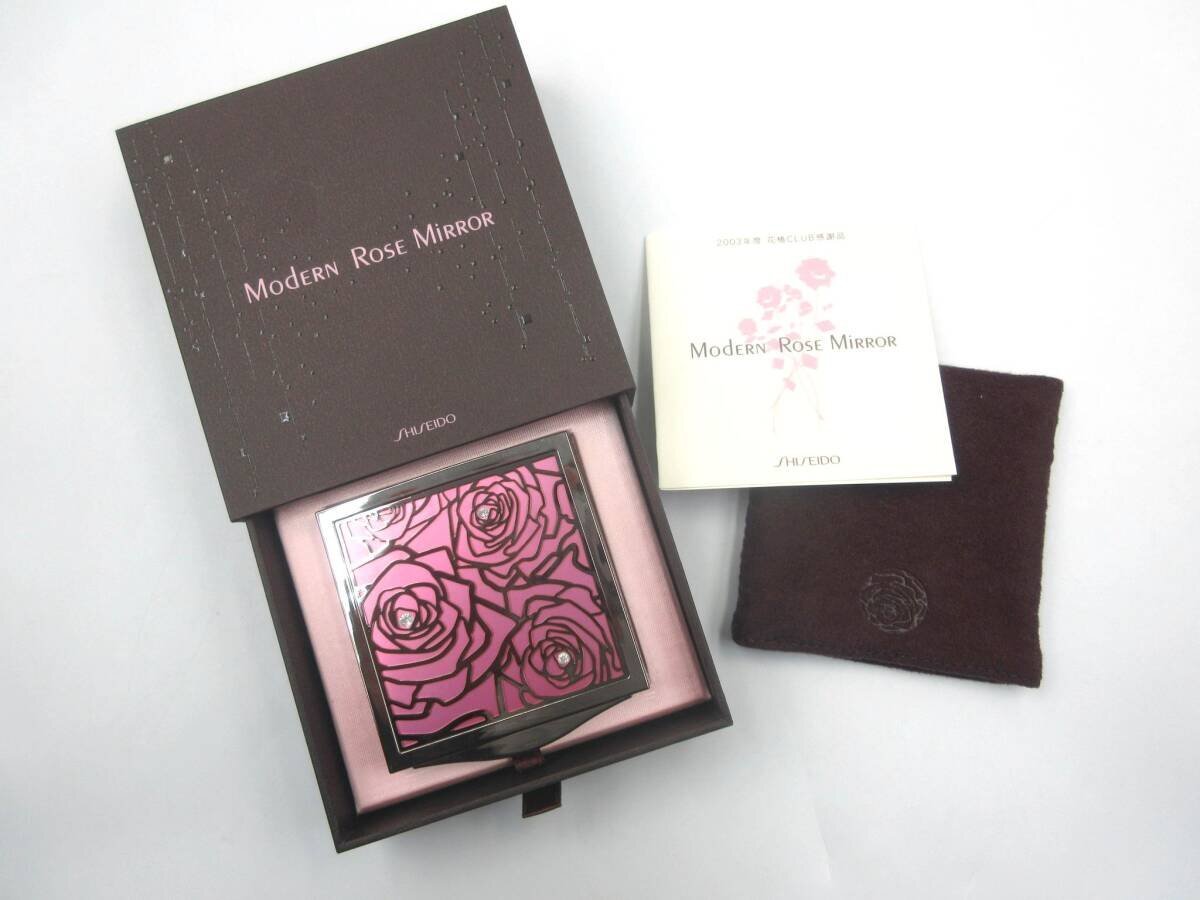 ★◎【即決有】資生堂 SHISEIDO 2003年度 花椿クラブ感謝品 モダンローズミラー 布製収納ケース付き 長期個人保管品