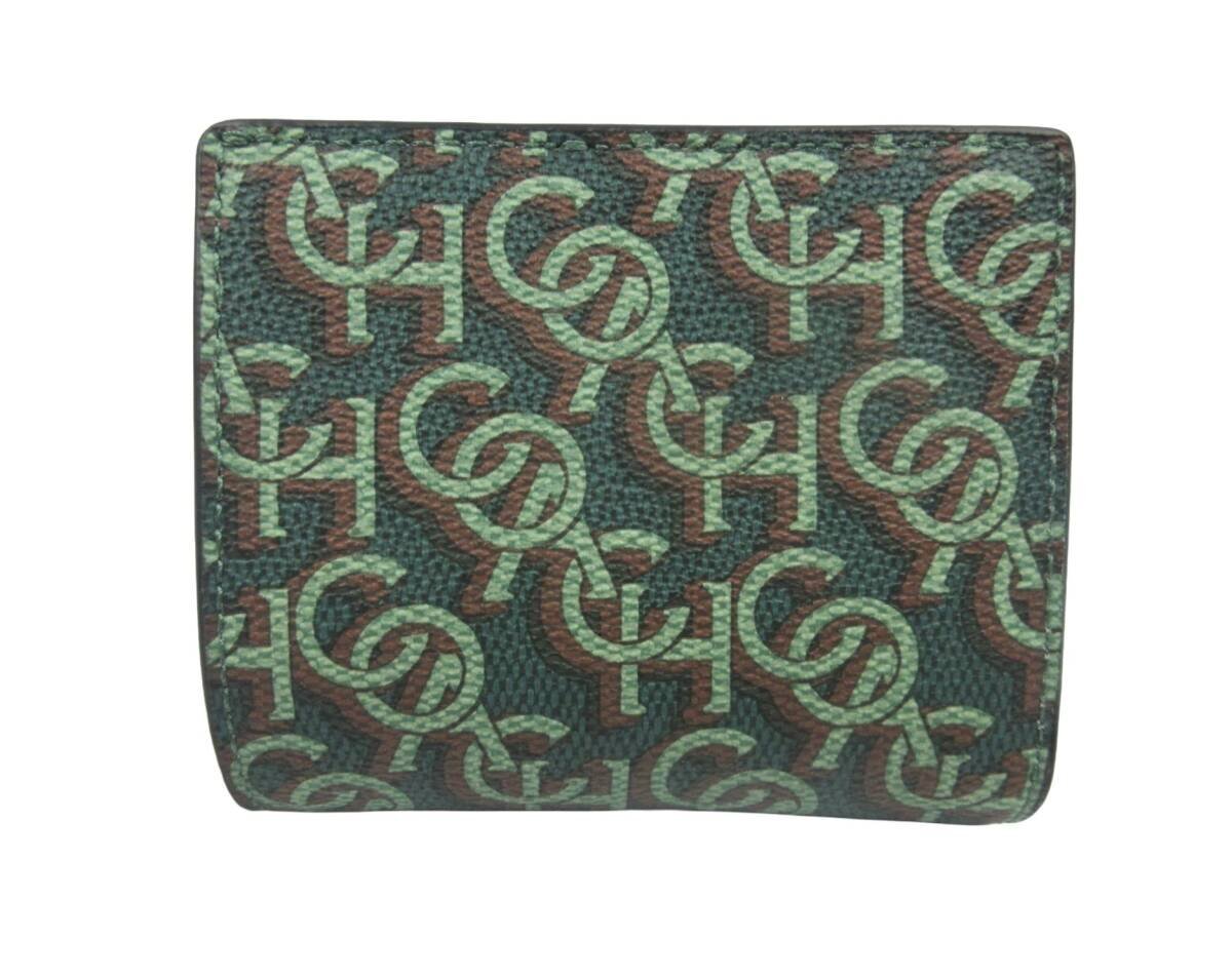 ★◇ COACH コーチ 二つ折り財布 CF522 コンパクトスナップウォレット シグネチャー モノグラム グリーン IMGRN 未使用品