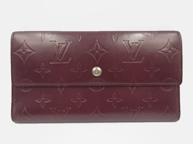 ★◇LOUIS VUITTON ルイヴィトン モノグラムマット ポルトトレゾール インターナショナル ヴィオレ M65106 三つ折り長財布 パープル ヴェル
