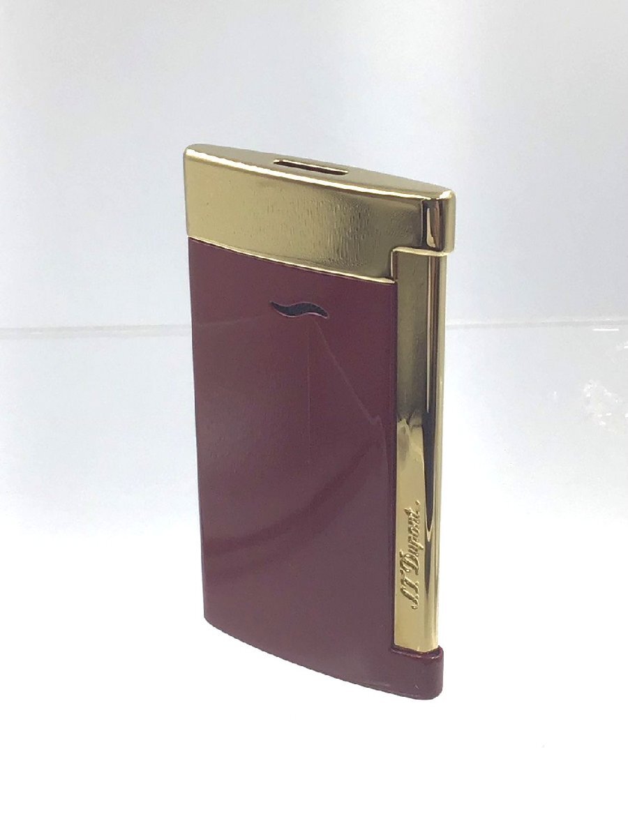 ★☆S.T.Dupont デュポン　ガスライター　スリム7　ボルドー×ゴールド　着火確認済