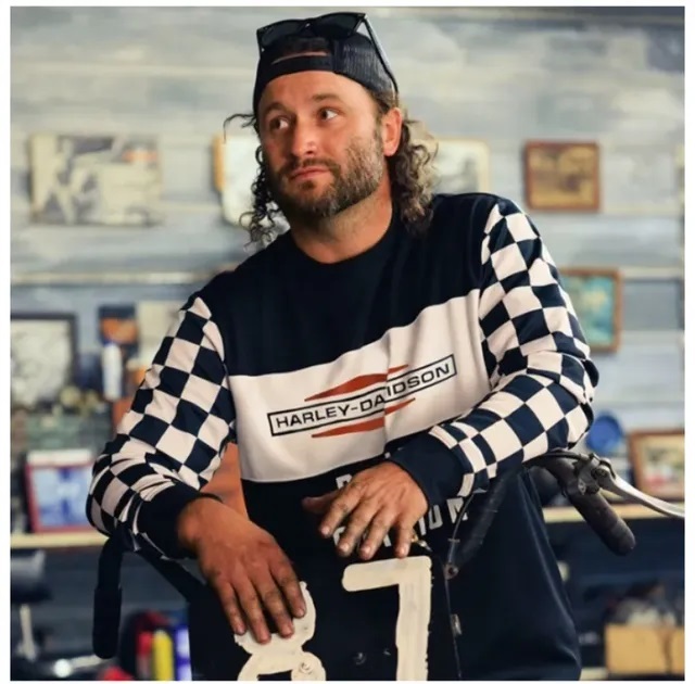 ハーレー MXジャージ 長袖Tシャツ ダートレース ヒルクライム メッシュ素材 チェック サイズXL 検)千里浜 WL WR ショベル パンヘッド