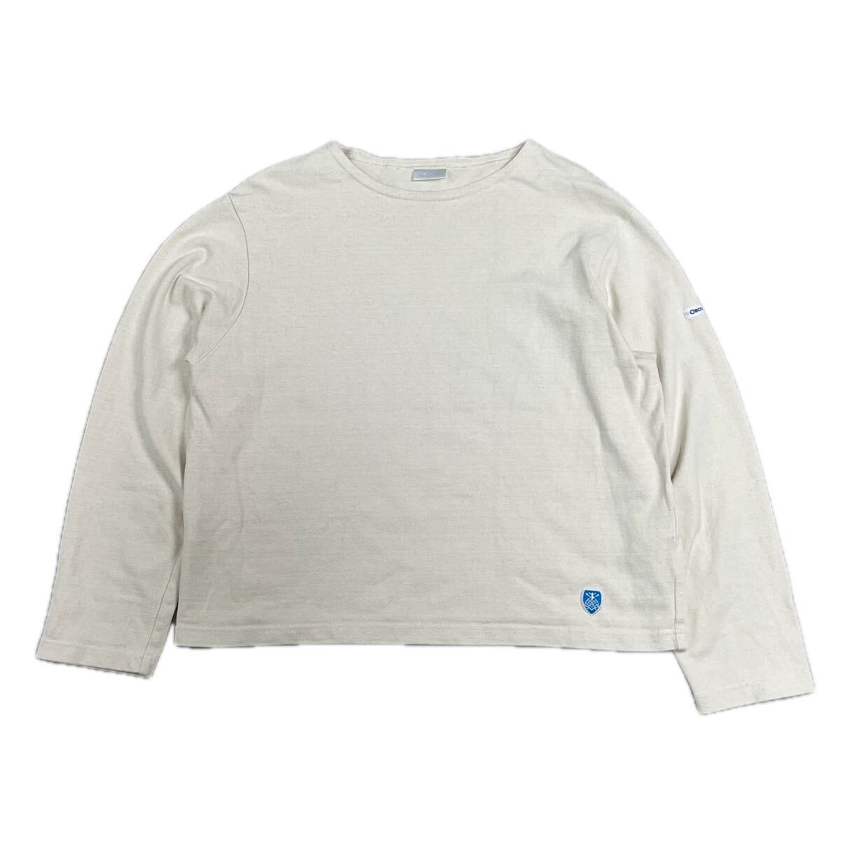 【フランス製】Orcival オーシバル トップス カットソー 長袖Tシャツ ロンT 綿100% コットン 天然素材 オフホワイト レディース 1サイズ