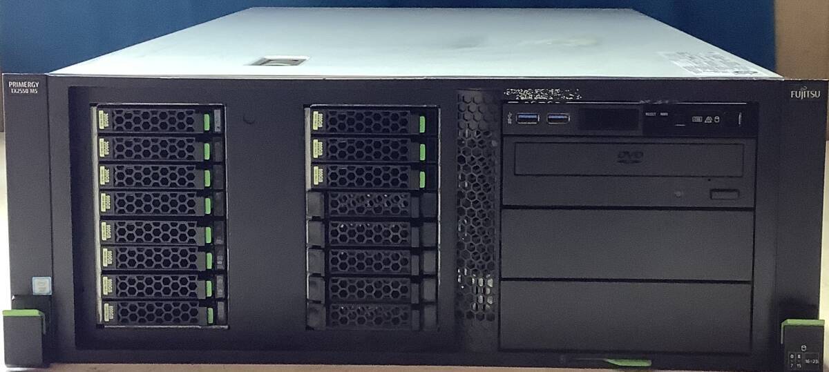 K80508311 FUJITSU PRIMERGY TX2550 M5 1点(ヒートシンクｘ1基、800ｗ電源ユニットｘ2基搭載)【通電OK、複数出品】