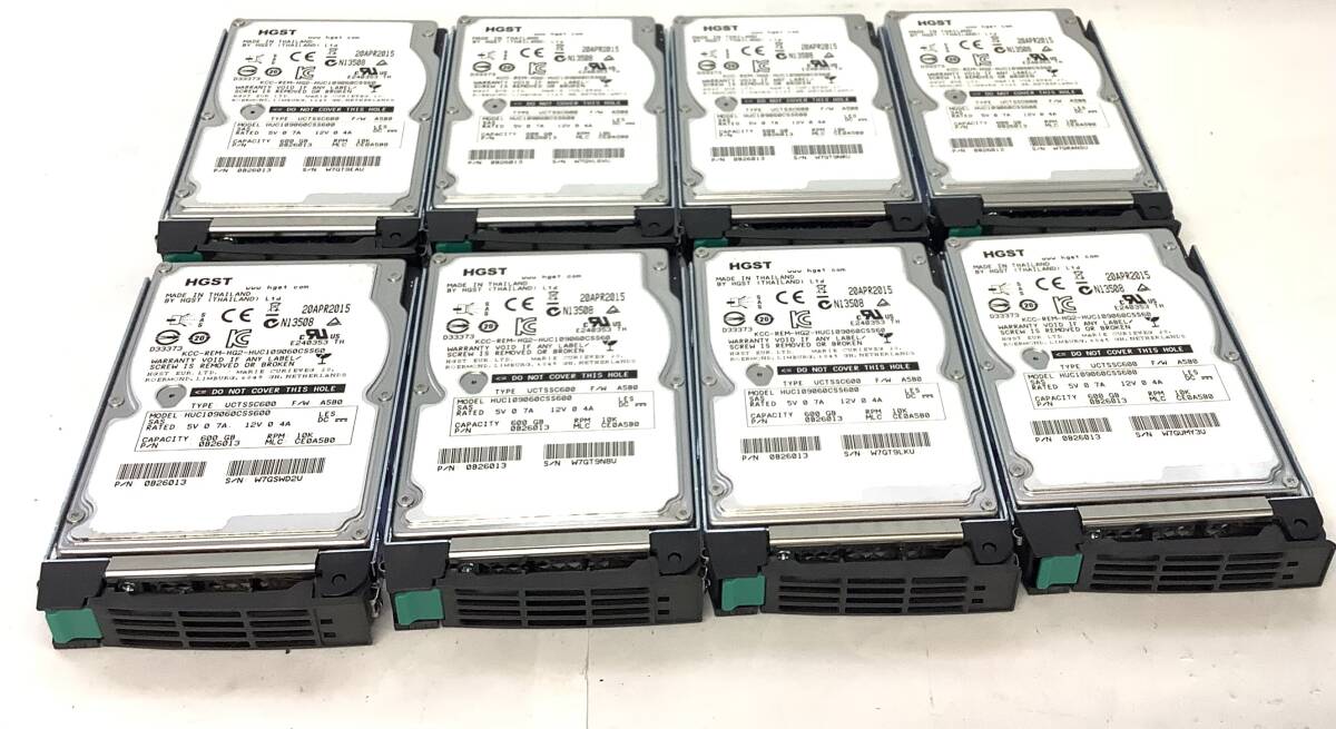 K8051838 HGST 600GB 10K SAS 2.5インチ HDD 8点 【中古動作品】080619