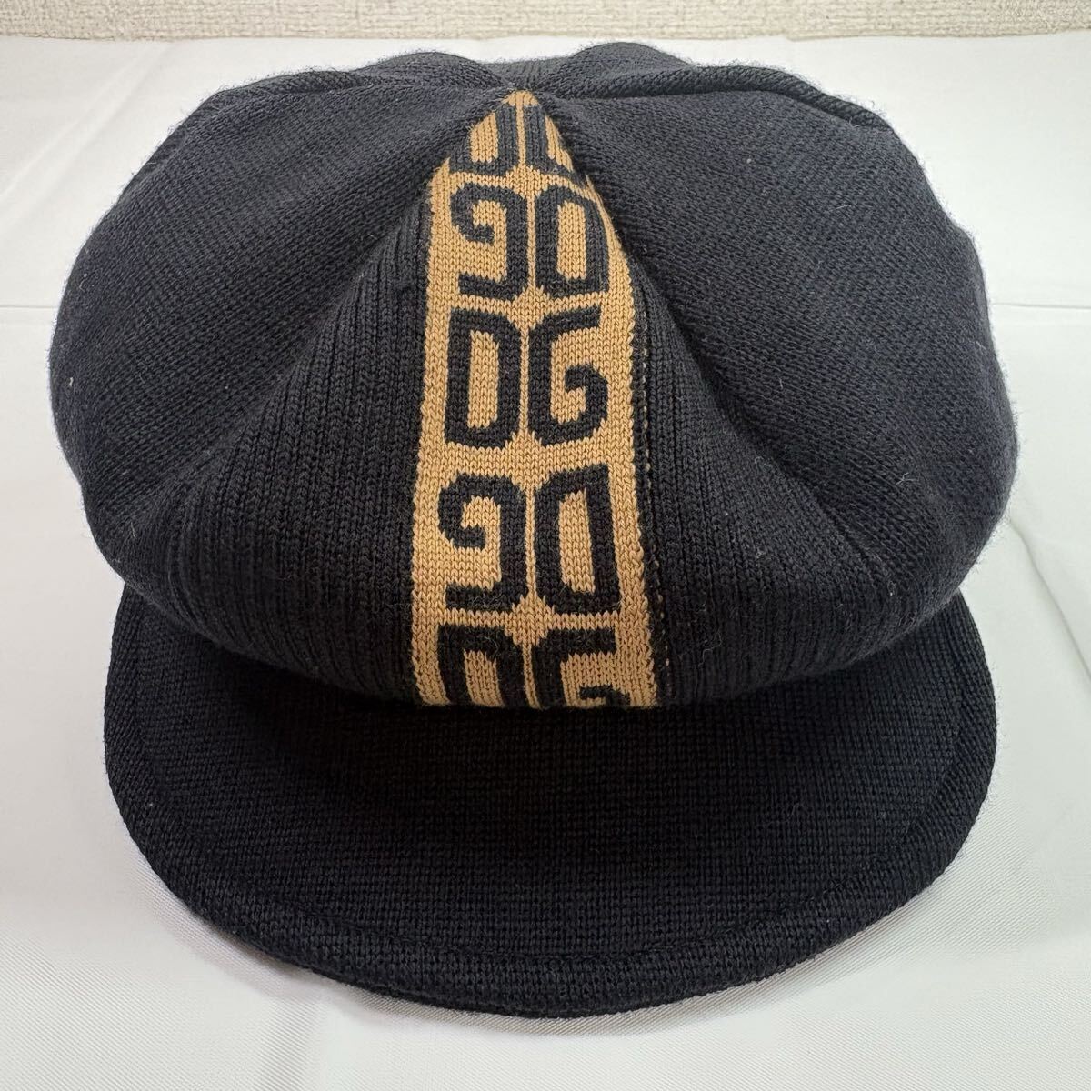 D&G ドルチェ&ガッバーナ　ウールキャスケット帽子　ブラック　レディース　婦人　古着