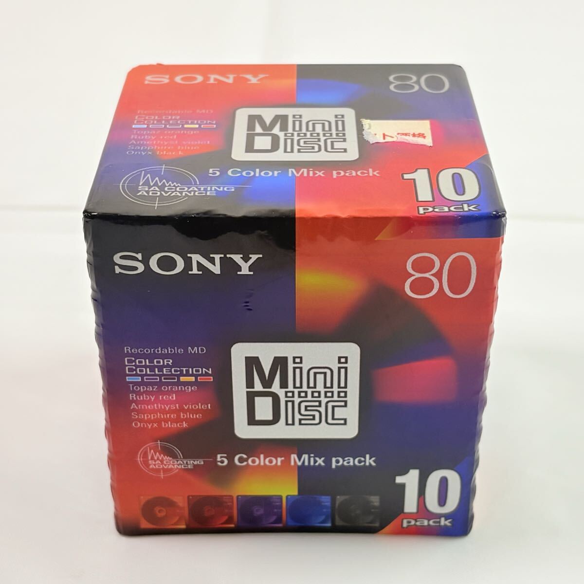 未開封品　SONY Mini Disc 80分 5カラーミックスパック 10PACK ミニディスク　ソニー　記録媒体　レトロ　当時物