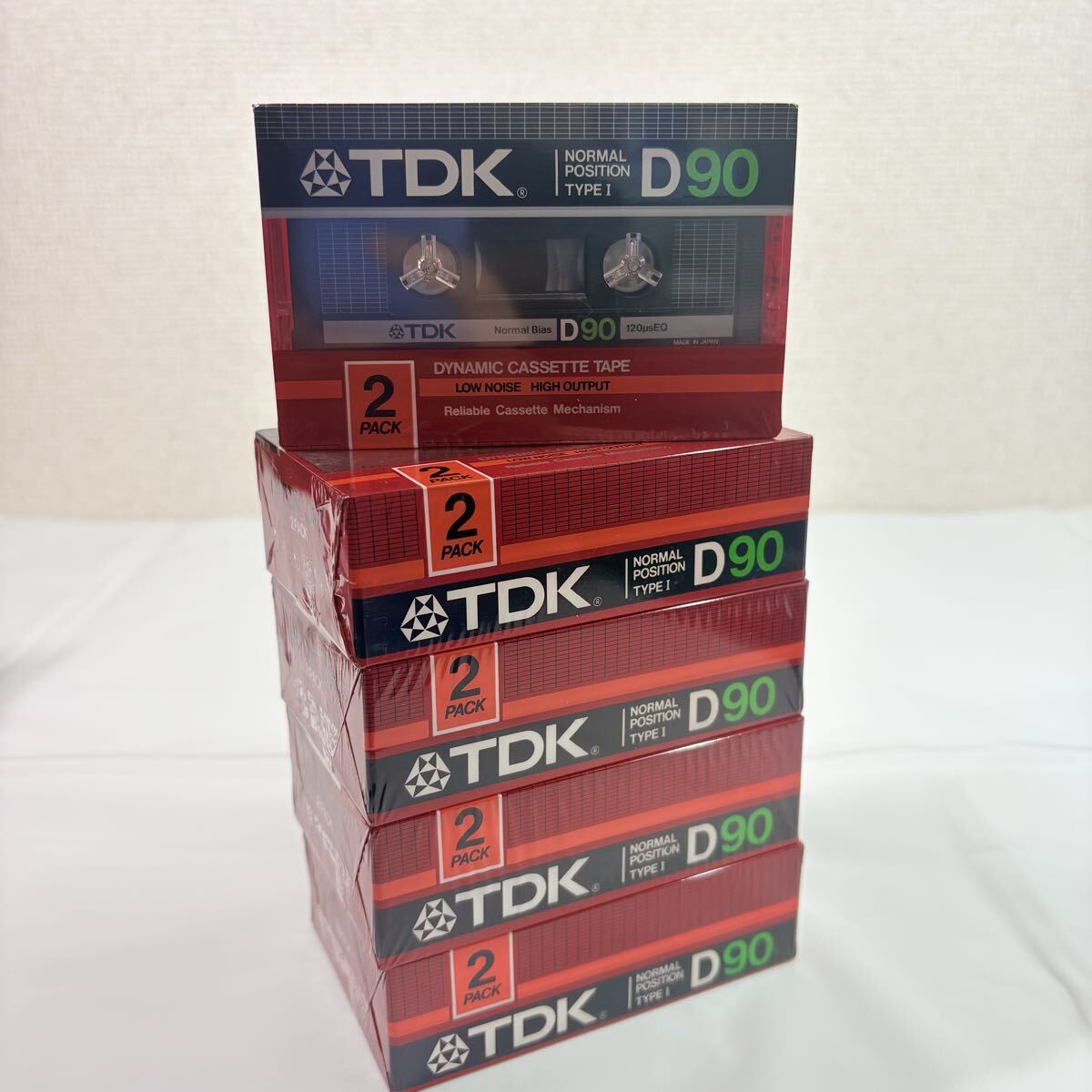 未開封品　TDK D90 カセットテープ　2pack×5点まとめ　ノーマルポジション　レトロ　希少　当時物　記録媒体