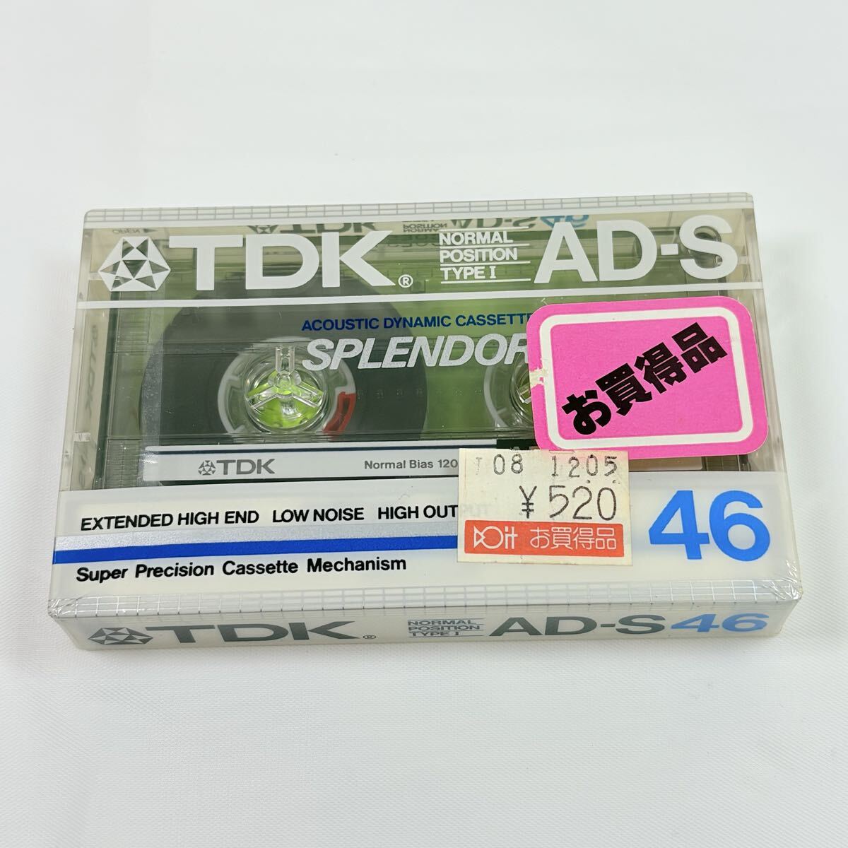 未開封品　TDK カセットテープ　AD-S46 ノーマルポジションタイプ1 記録媒体　レトロ　当時物
