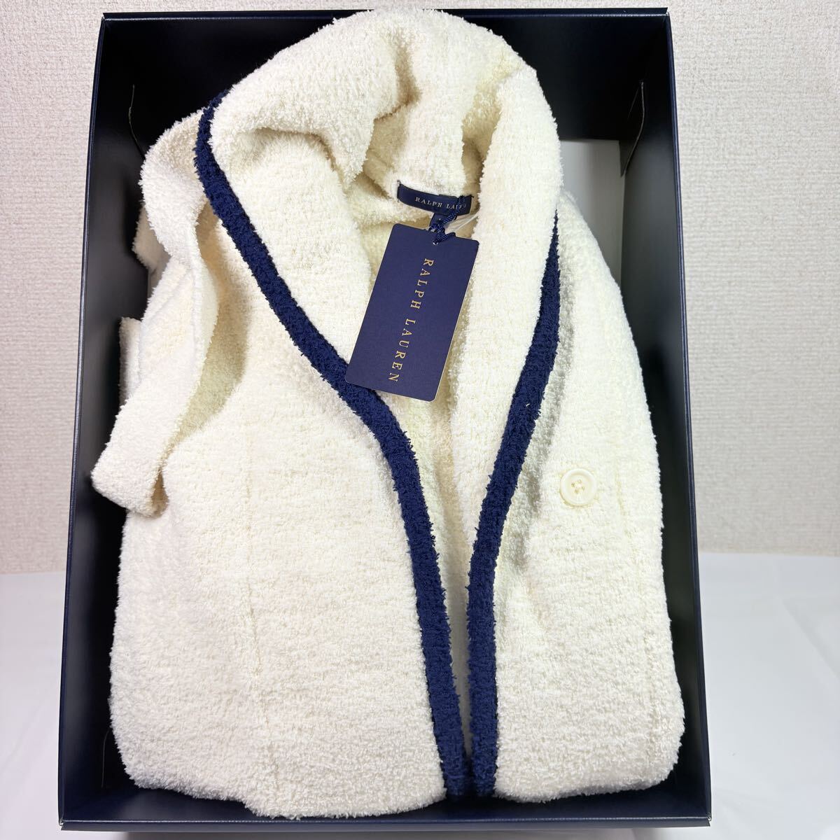 新品　タグ付き　 RALPH LAUREN ラルフローレン　ラルフローレンホーム マイクロソリッドトリムガウン カーディガン　レディースLサイズ