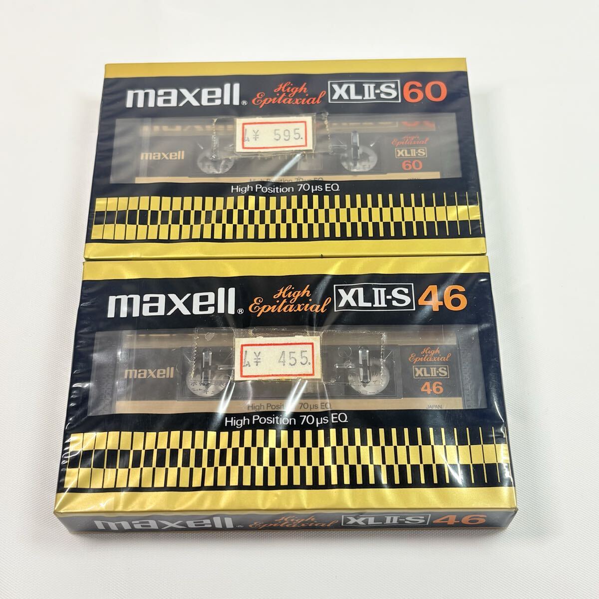 未開封品　maxell カセットテープ XL2-S 46.60 カセットテープ2点　ハイポジション70us EQ 記録媒体　レトロ　当時物