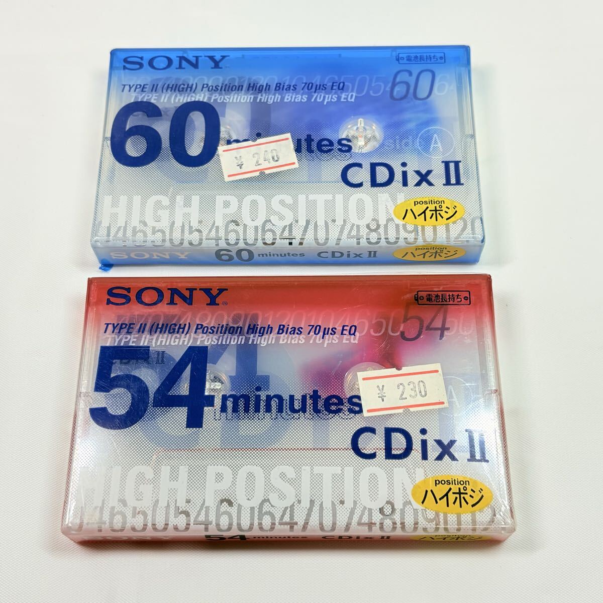 未開封品　SONY カセットテープ　54分.60分　ハイポジ　CDix2 2点　記録媒体　レトロ　当時物