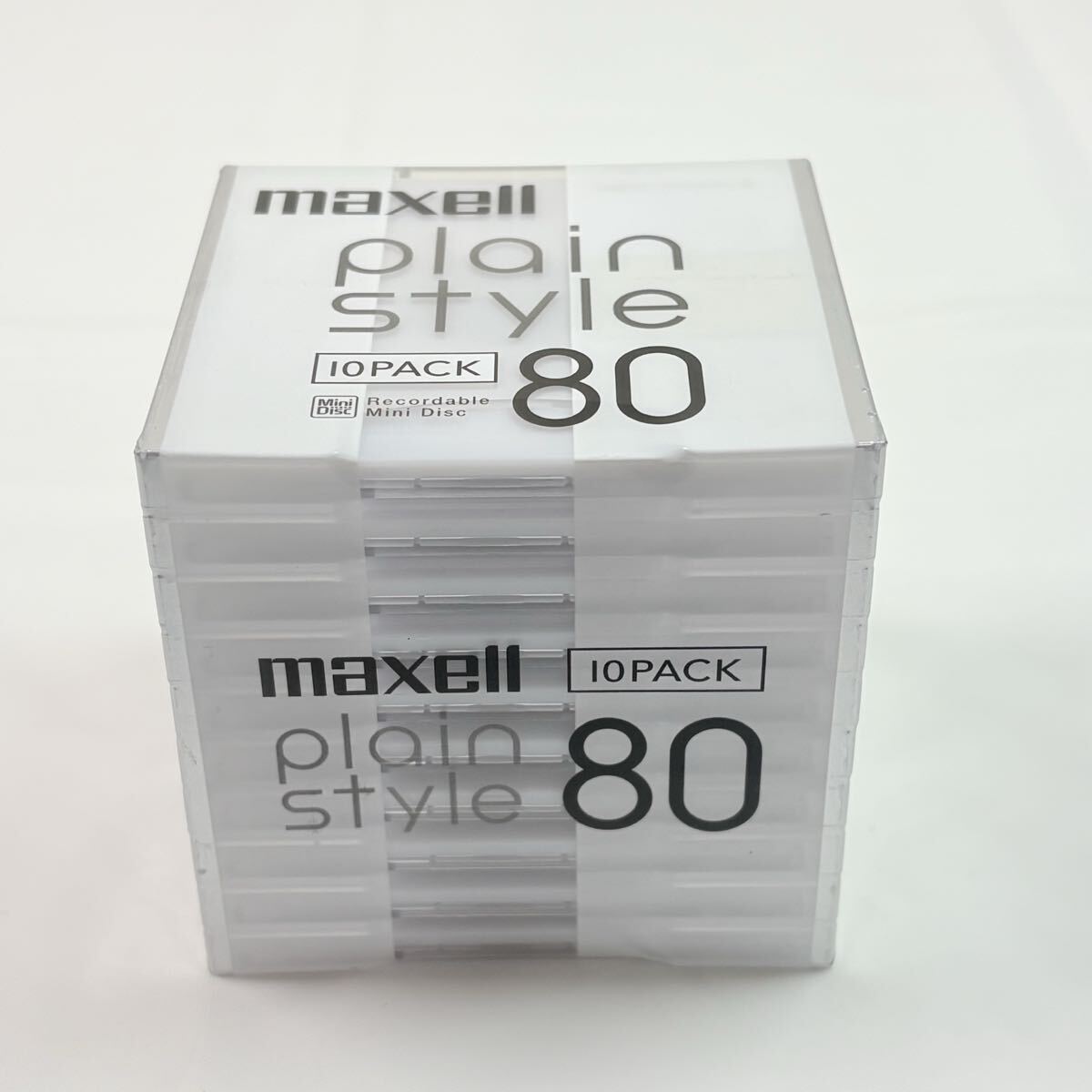 未開封品　maxell plain style 80 10PACK MDディスク　記録媒体　レトロ　当時物　カセットテープ