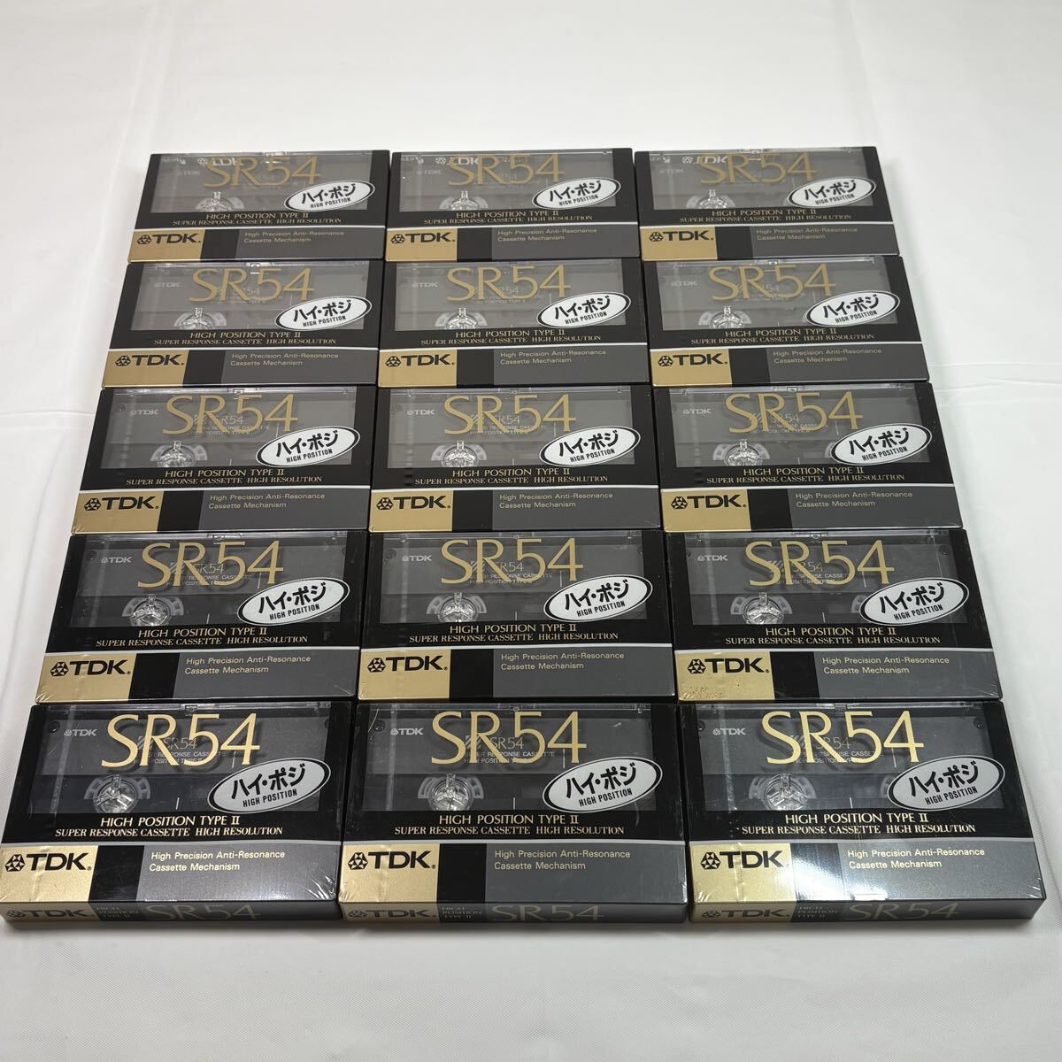 未開封品　TDK SR54 カセットテープ15点まとめ　ハイポジション　レトロ　記録媒体　当時物