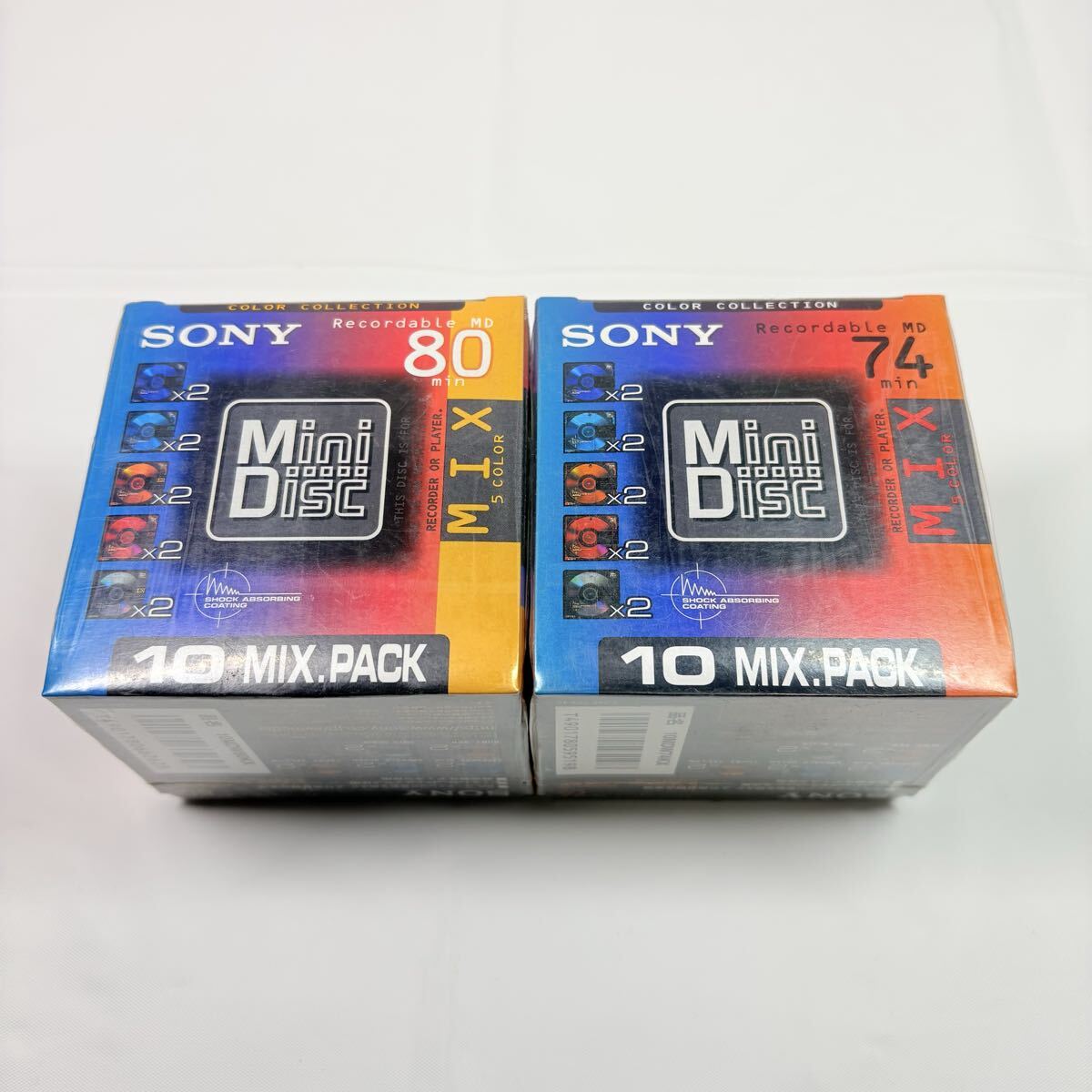 未開封品　SONY Mini Disc mix 5color 74.80 10mix pack 記録媒体　レトロ　当時物　カセットテープ