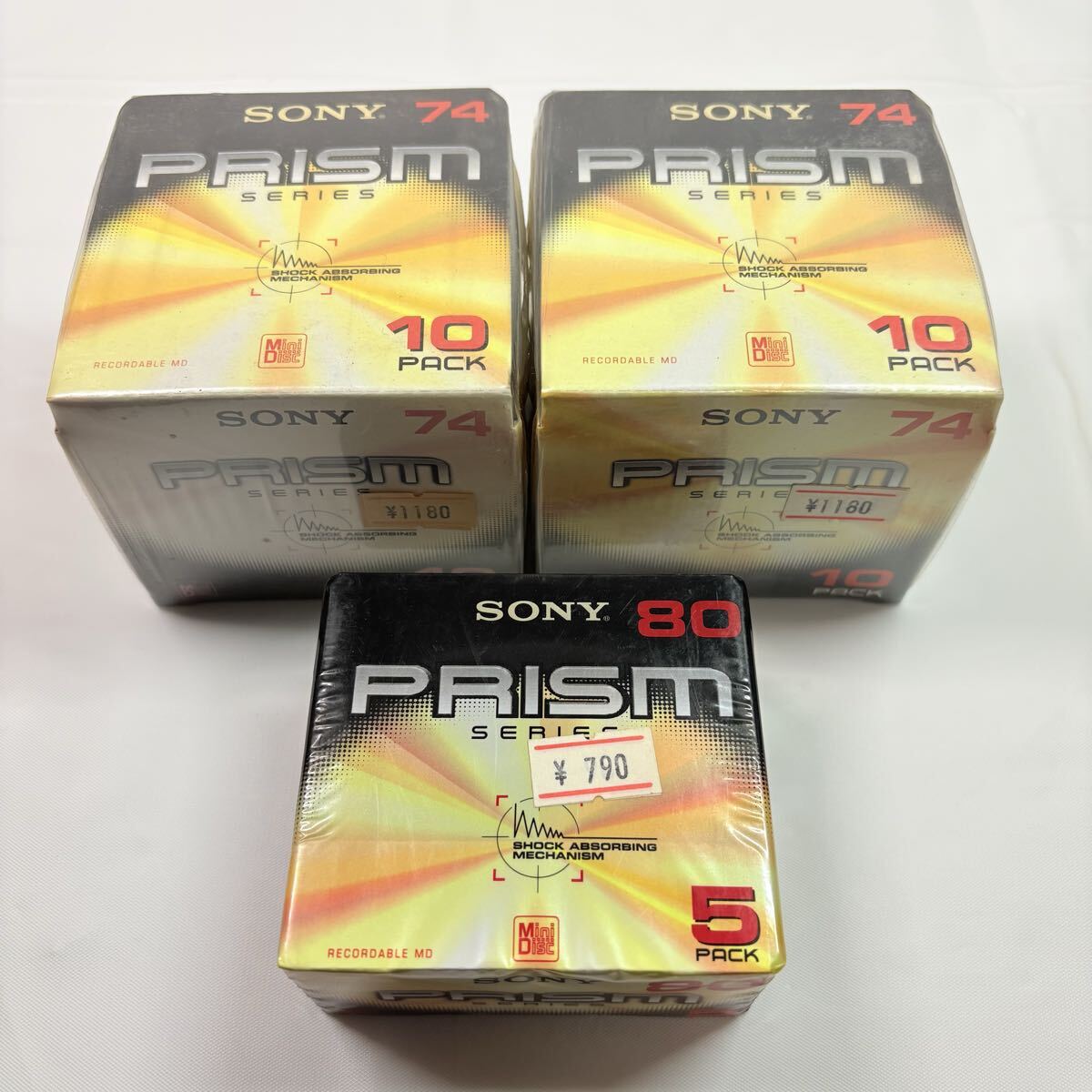 未開封品　SONY　PRISM　MDディスク　74.80 10pack +5pack 計25枚　ミニディスク　カセットテープ　記録媒体　レトロ
