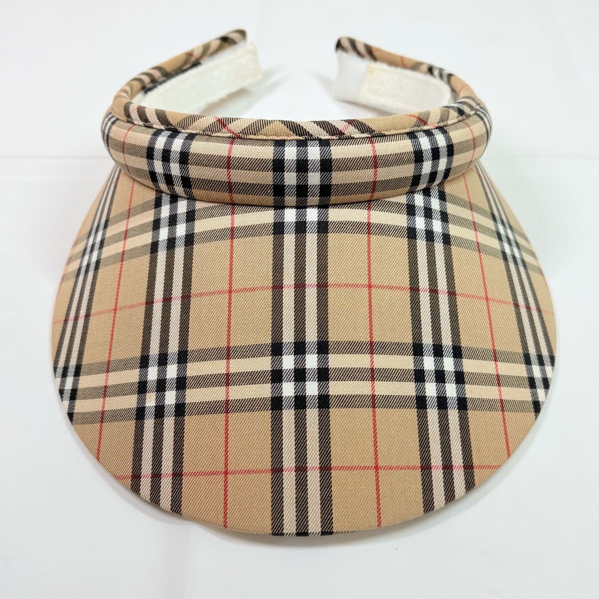BURBERRY GOLF バーバリーゴルフ　サンバイザー　ノバチェック　ベージュ　56〜59cm メンズ　レディース　古着