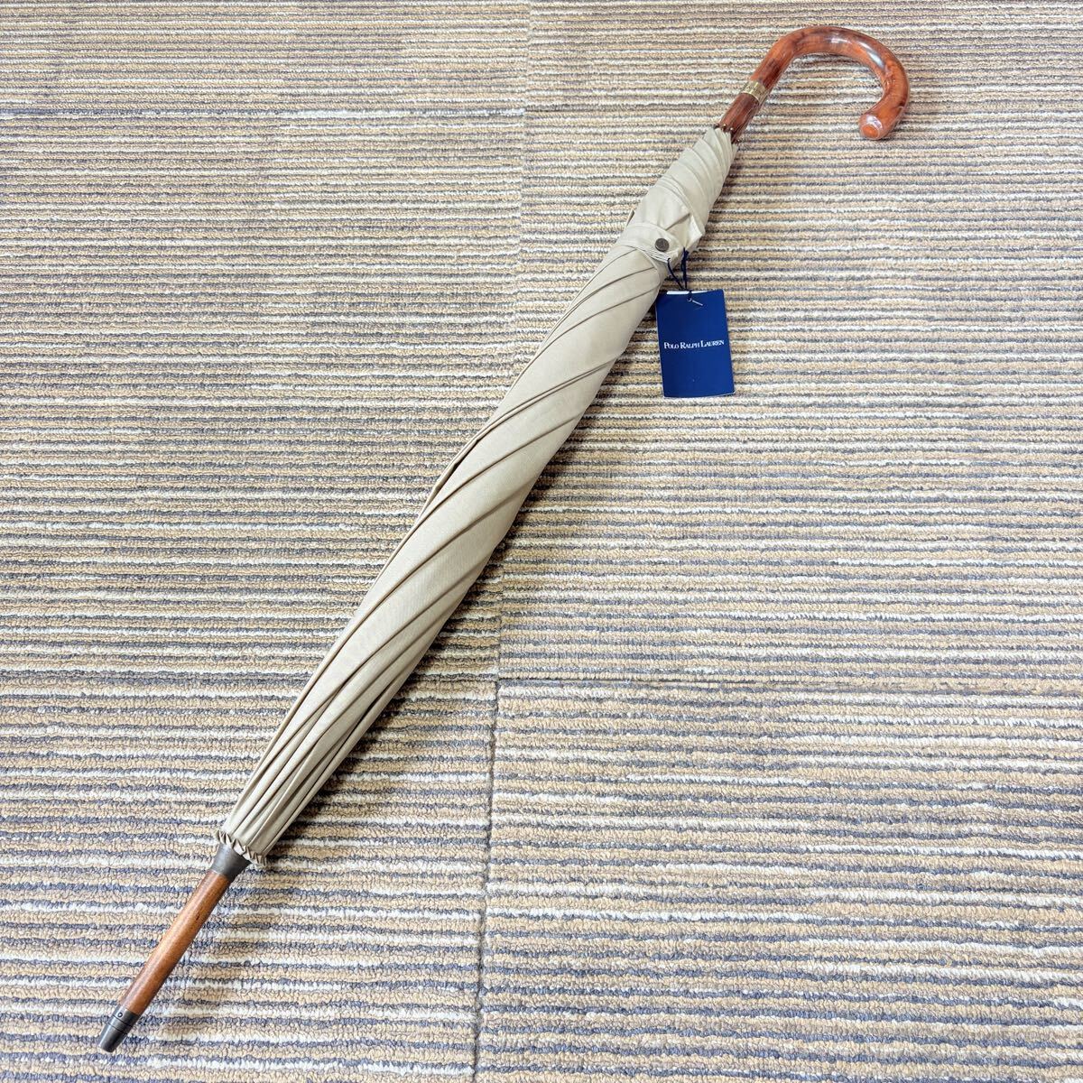 90s 新品　タグ付き　ヴィンテージ　ポロラルフローレン　UVカット　日傘　長傘　ベージュ