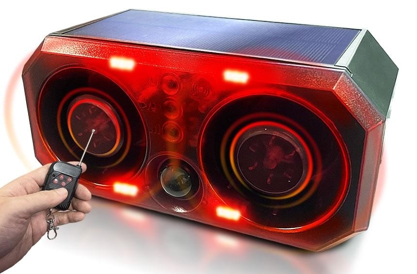 防犯アラーム ブザー LED警告灯 ハイパワー 13種 大音量 ソーラー 録音機能 防水人感センサー 監視 撃退