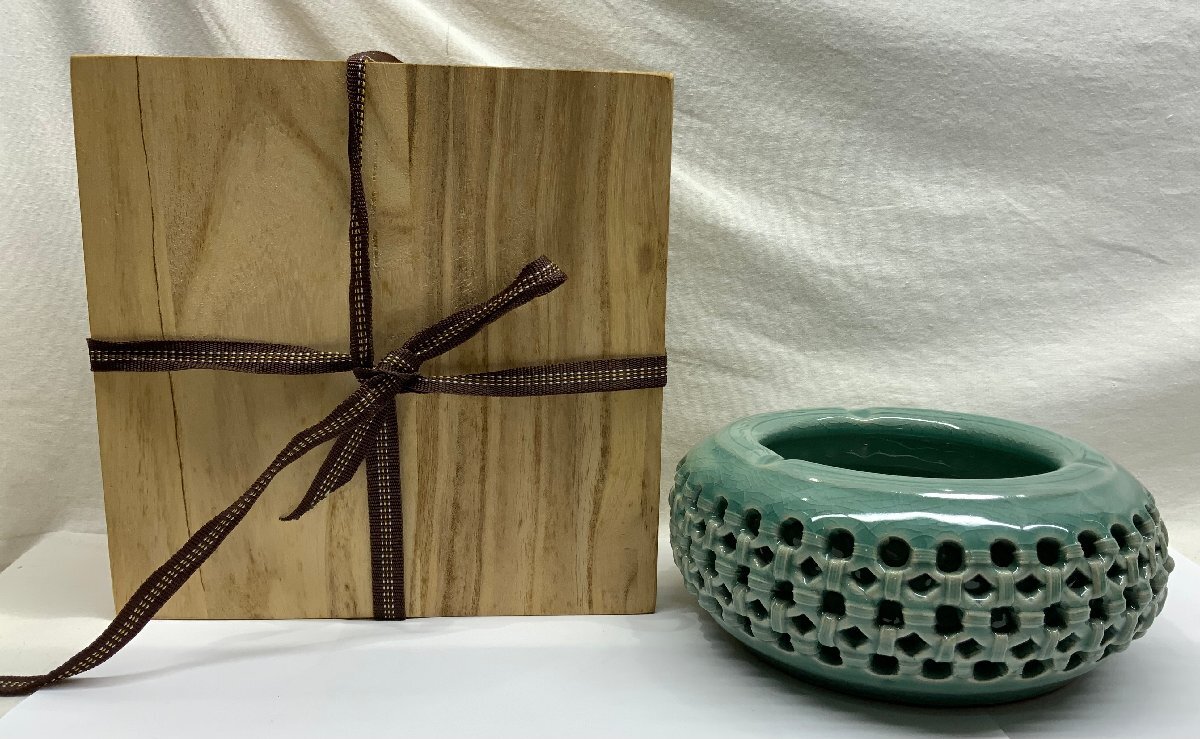 【店頭買取/中古品】銀光作　透かし　2重構造　灰皿　はいざら　現状品　保管品　1個　箱付き