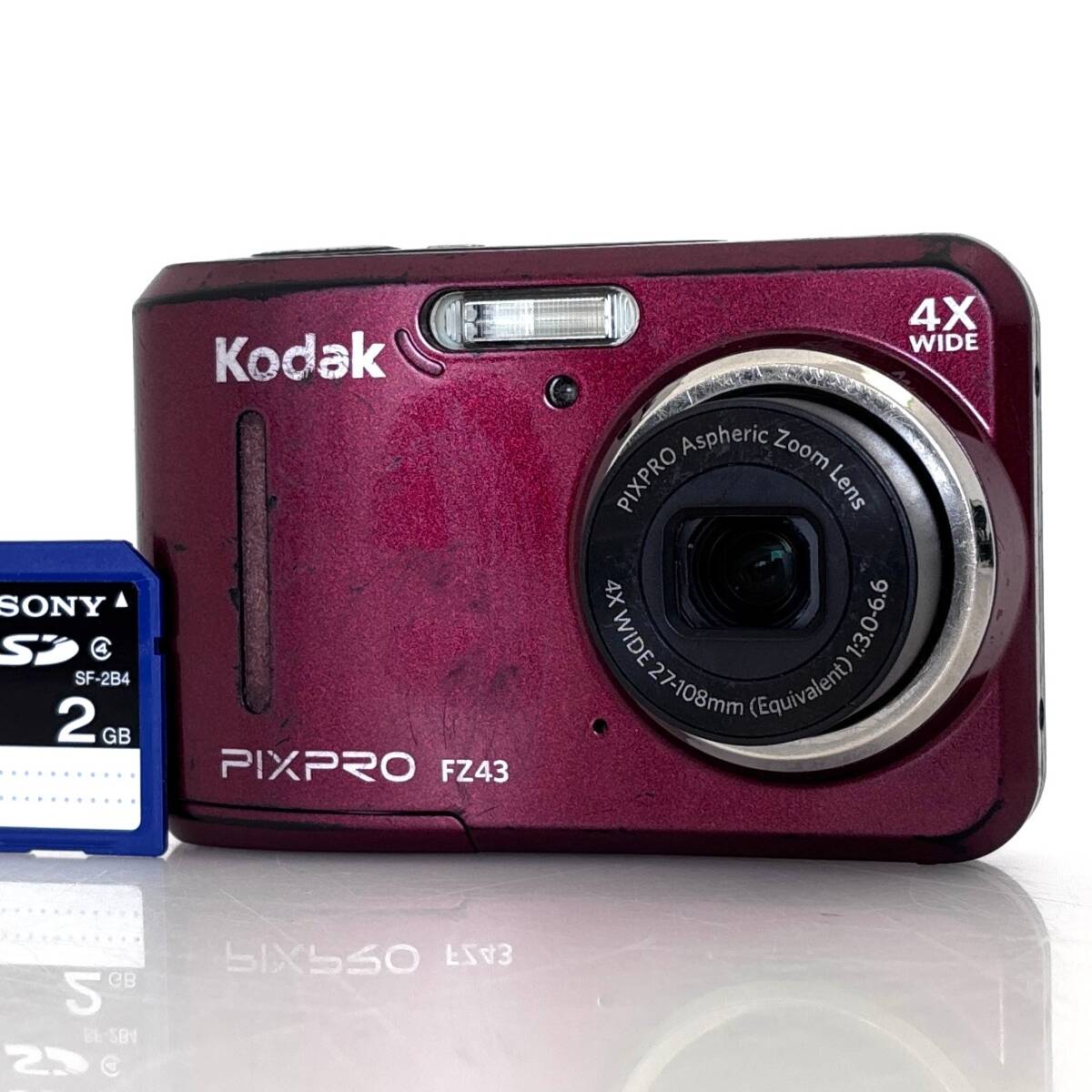 【コダック】Kodak PIXPRO FZ43 レッド デジカメ + SDカード #T562