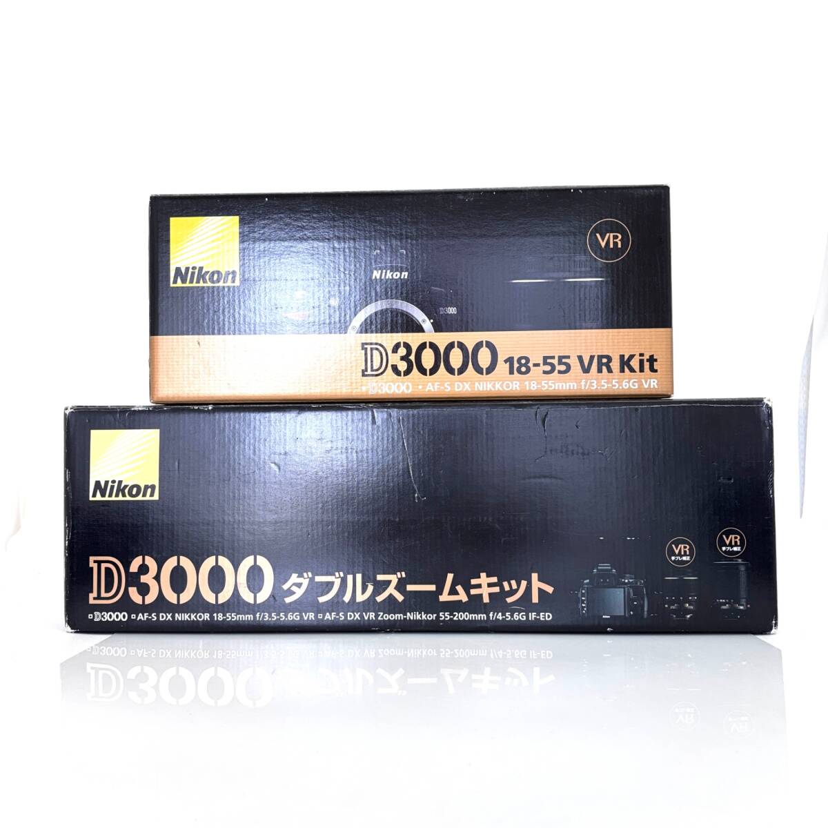 【ニコン】箱のみ Nikon D3000 ダブルズームキット 元箱 + D3000 18-55 VR Kit 元箱 #T198A